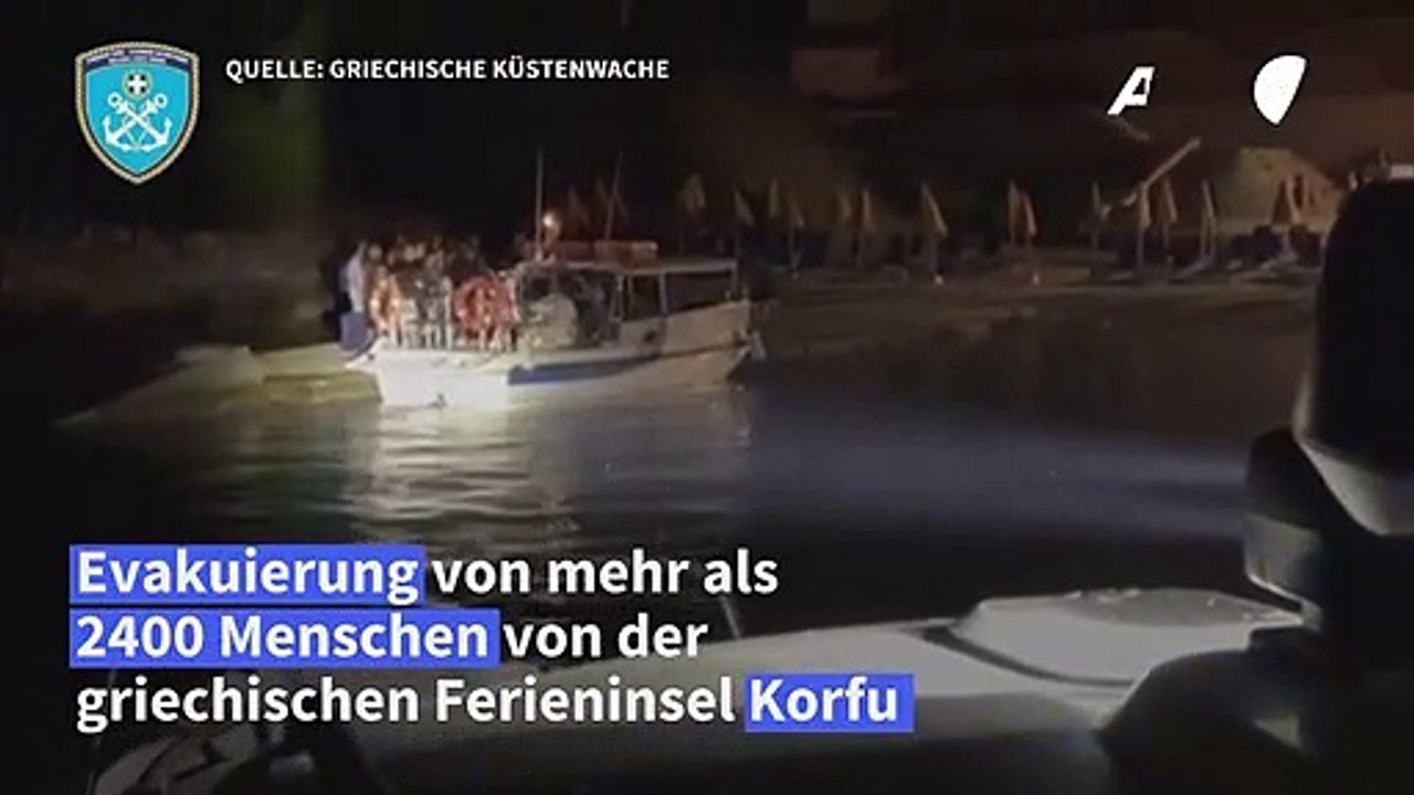 Korfu: griechische küstenwache evakuiert zahlreiche menschen