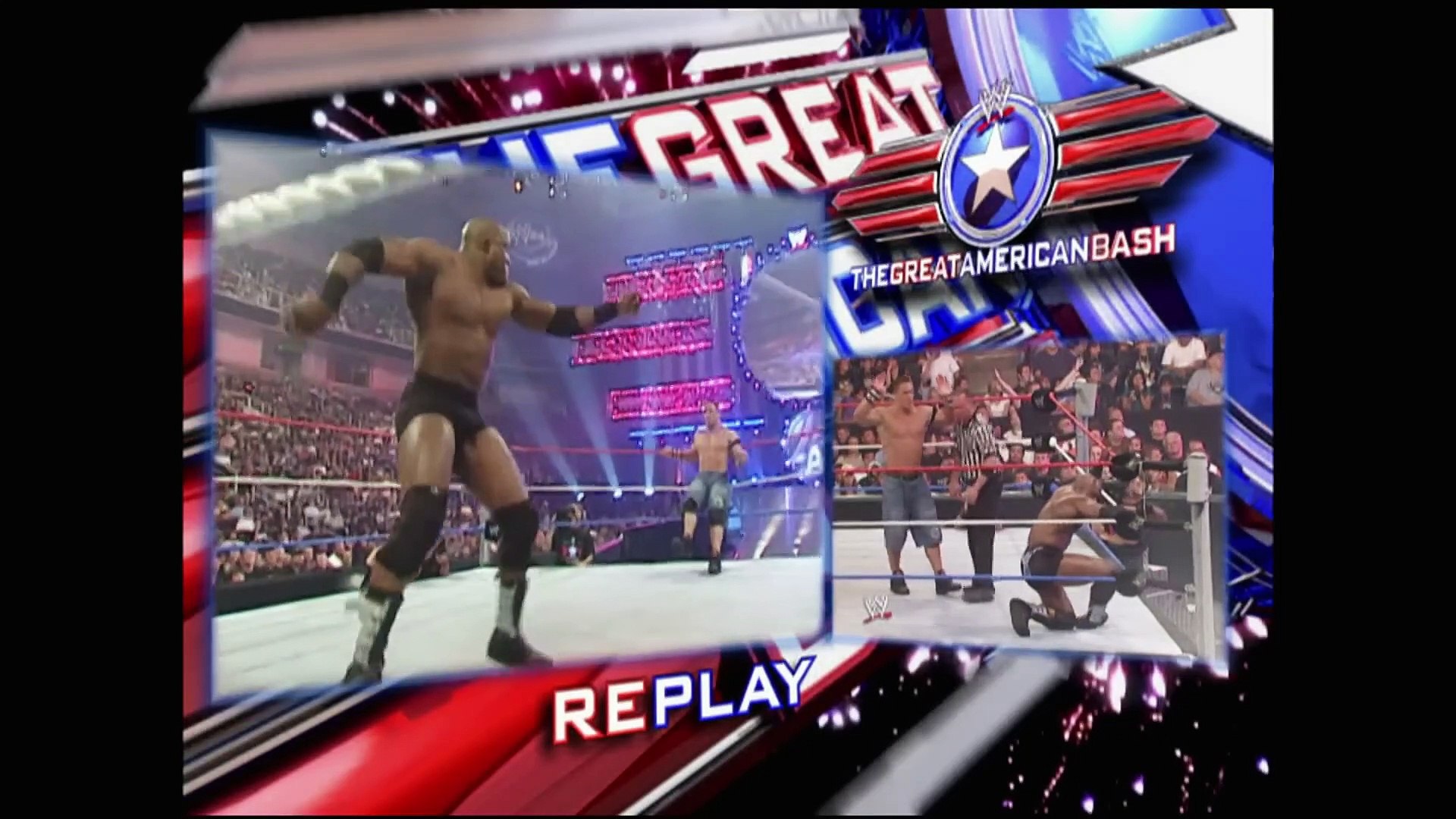 FULL MATCH - John Cena vs. Bobby Lashley — WWE Title Match- WWE Great  American Bash 2007, image size:1920x1080