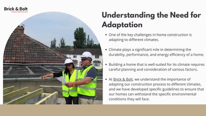 ADAPTING BRICK AND BOLT CONSTRUCTION TO DIFFERENT CLIMATES