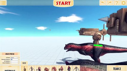 10x Dinosaurs Ballista VS All Units Infernals - ARBS TV   Animal Revolt Battle Simulator