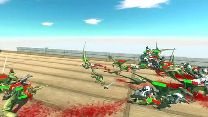 30 VS 30 - Deinonychus Dinosaurs VS Humans All Units   ARBS TV - Animal Revolt Battle Simulator
