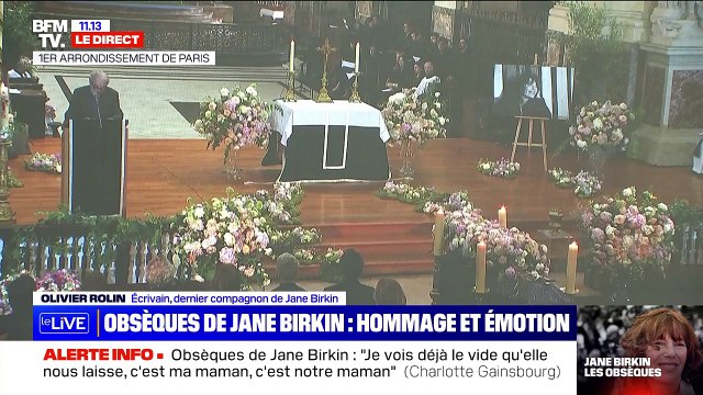 Le dernier amour de Jane Birkin, Olivier Rolin, livre de bouleversants regrets envers la chanteuse lors de ses obsèques à Paris.