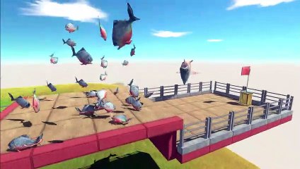 Dinosaurs Race - Run Through Giant Piranha - Animal Revolt Battle Simulator