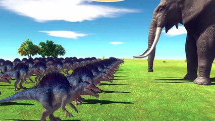 GIGANTIC Elephant VS 50 Spinosaurus - Animal Revolt Battle Simulator