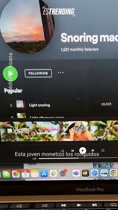 Mujer monetizó los ronquidos de su novio en Spo...