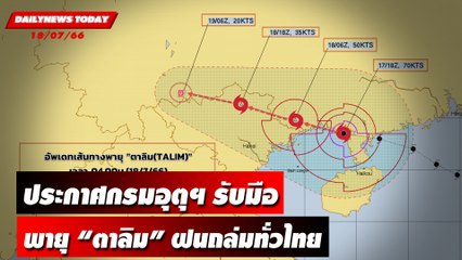 ประกาศกรมอุตุฯ รับมือพายุ “ตาลิม” ฝนถล่มหนักทั่วไทย | DAILYNEWSTODAY เดลินิวส์ 18/07/66