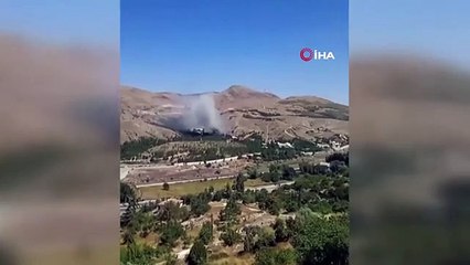 MKE fabrikasında patlama sesi duyuldu... Çıkan yangın kamerada