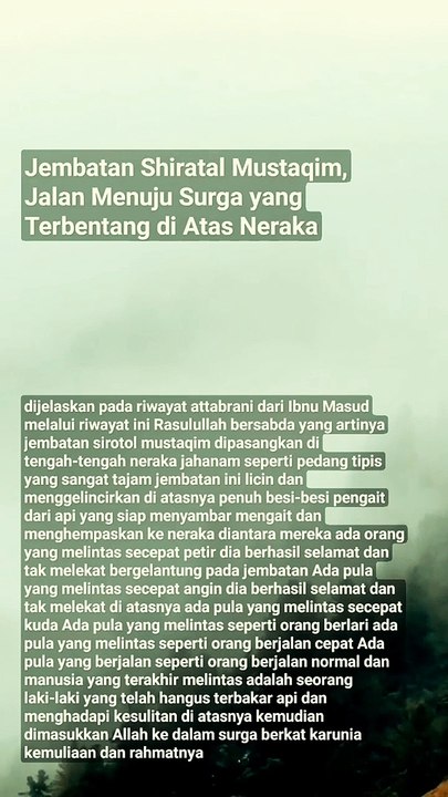 Jembatan Shiratal Mustaqim, Jalan Menuju Surga yang Terbentang di Atas Neraka