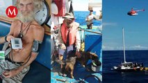 Emotivo rescate en altamar: Pescadores salvan a un hombre australiano y a su perrita en Manzanillo