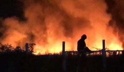 Napoli, in fiamme campo rom a Barra (18.07.23)