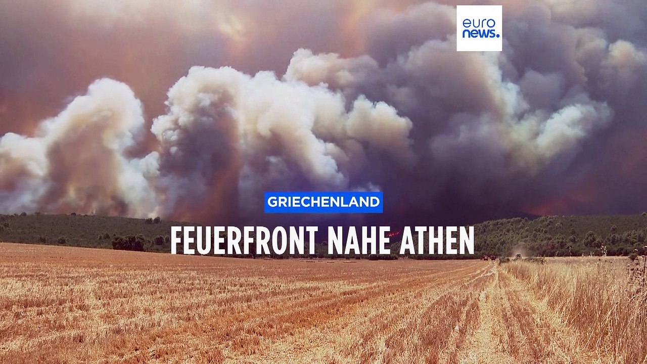 Feuerfront rollt auf Vororte von Athen zu