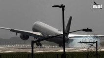 230-tonne plane struggles to land in high winds at London Heathrow