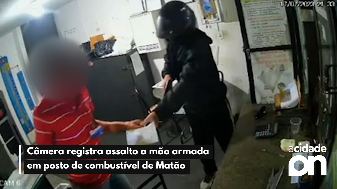 Câmera registra assalto a mão armada em posto de combustível de Matão