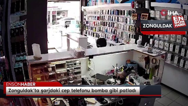 Zonguldak’ta şarjdaki cep telefonu bomba gibi patladı