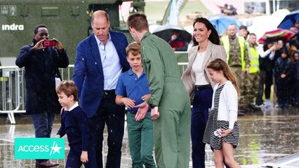 Kate Middleton, Prince William & Kids Tour Plane That Brought Queen's Body Home