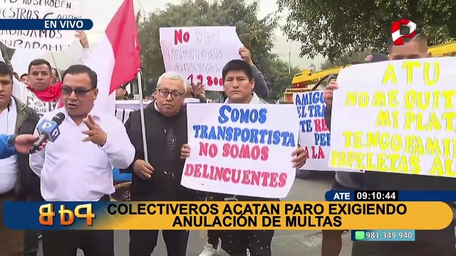 Ate: Colectiveros acatan paro para exigir formalización y anulación de multas a la ATU