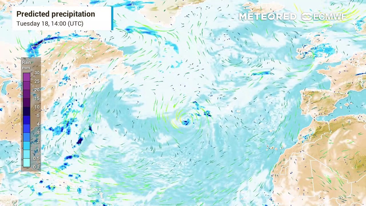 Eis a mais recente previsão de chuva e trovoada nos Açores, associada à tempestade tropical Don