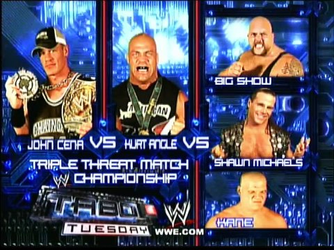 WWE Taboo Tuesday 2005: John Cena vs. Kurt Angle vs. Shawn Michaels (Match Entrances & First Moves) San Diego