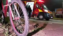 Ciclista fica ferido em acidente no Bairro Pacaembu