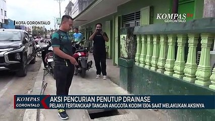 Pelaku Pencurian Penutup Drainase di Kawasan Makodim 1304 Tertangkap Tangan Saat Melakukan Aksinya