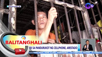 Suspek sa pandurukot ng cellphone, arestado | BT