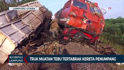 Download Video: Truk Tertabrak Kereta, PT KAI: Sopir Ceroboh Langgar Rambu