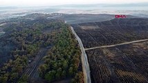 Çanakkale'de yanan alanlar drone ile görüntülendi