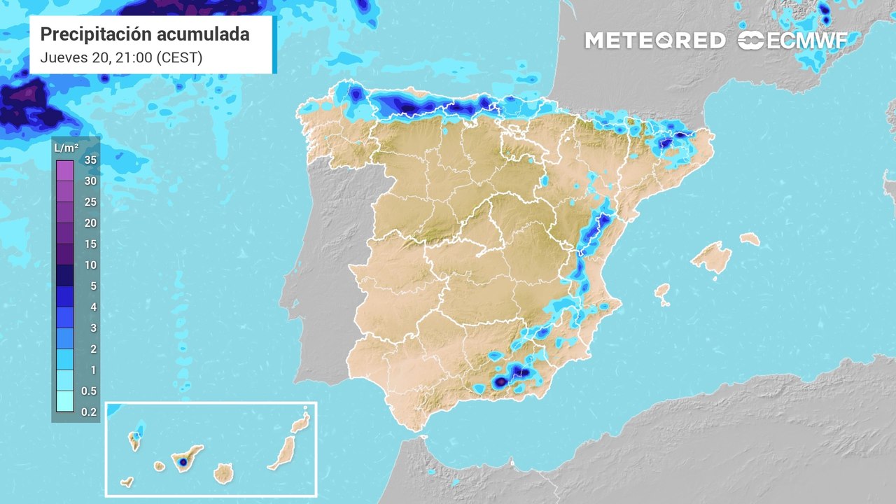 Previsión de algunas lluvias y tormentas con "reventones"