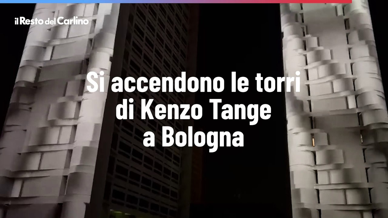 Si accendono le torri di Kenzo Tange a Bologna: il video