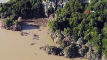 Su seviyesi tarihi zirveye ulaşan Hasanlar Barajı böyle görüntülendi