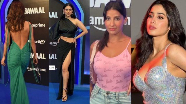 Bawaal Screening: Janhvi Kapoor, Avneet Kaur, Nora Fatehi की Hotness देखकर रह जाएंगे दंग। FilmiBeat