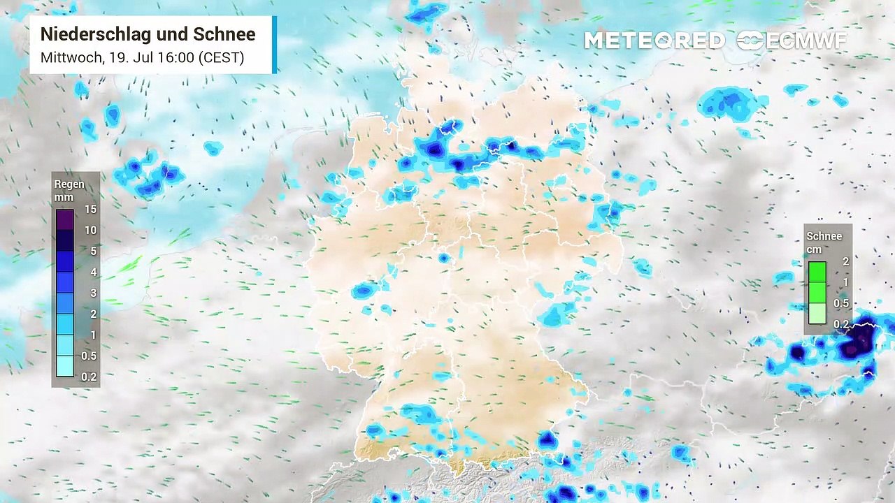 Die kommenden Tage bringen in Deutschland ab und zu Schauer oder Gewitter!