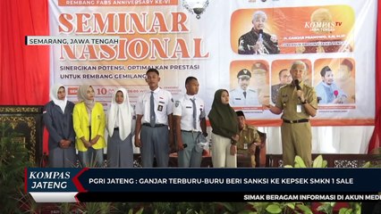 PGRI Jateng Sesalkan Ganjar Terburu-buru Beri Sanksi ke Kepsek SMKN 1 Sale