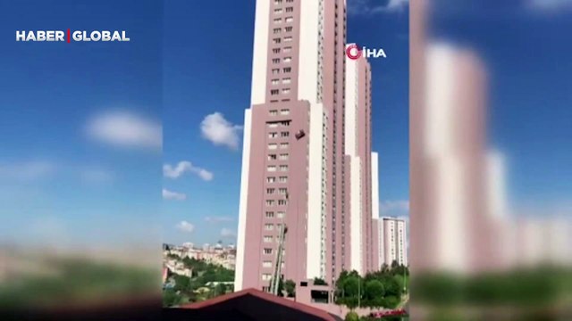 İstanbul'da korku dolu anlar! İşçiler binanın 14'üncü katında mahsur kaldı