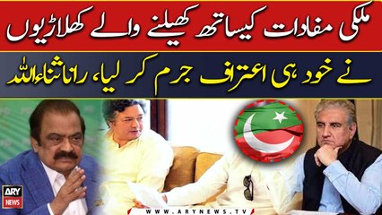 "Players who played with country's interests confessed themselves," Rana Sanaullah