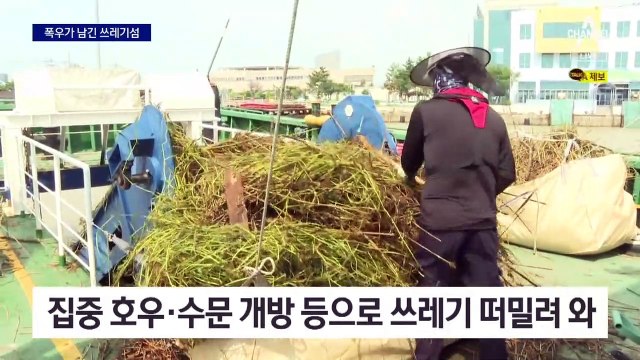 폭우가 남긴 ‘쓰레기 섬’…어선 위협하는 호우 쓰레기