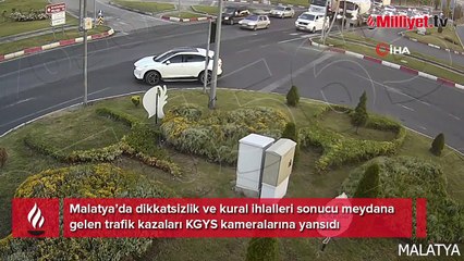 Malatya’da trafik kazaları kameraya yansıdı
