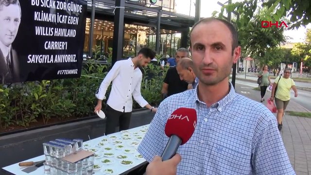 Adana'da klimayı icat eden ABD'li mühendisin anısına tatlı dağıtıldı