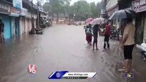 Vehicles Submerged In Flood Water _ Delhi Floods _ V6 News