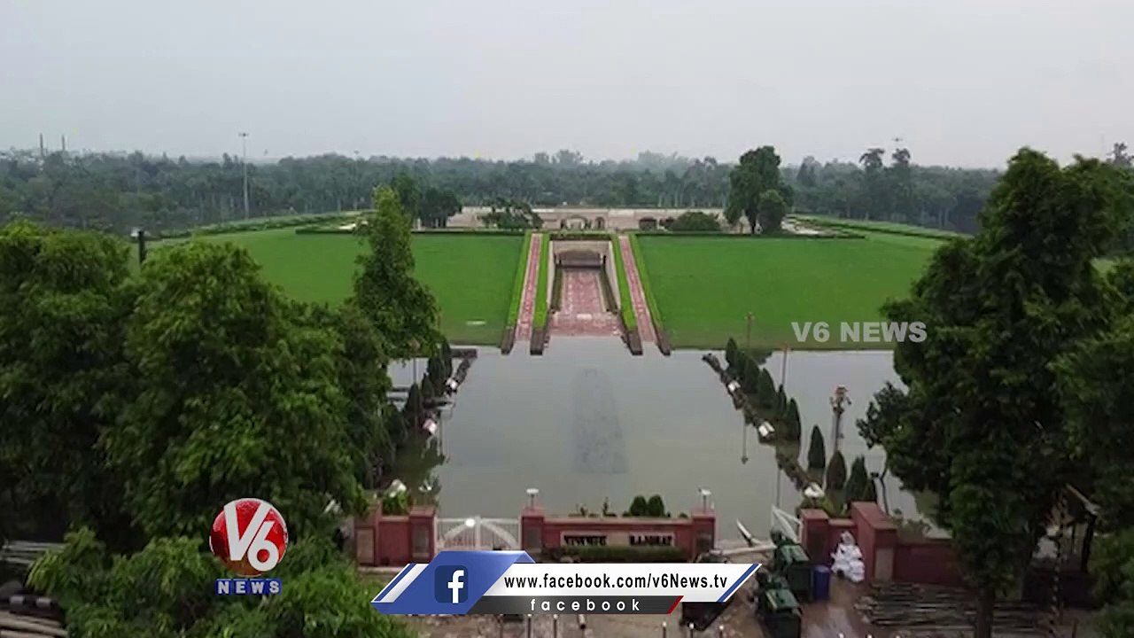 Drone Visuals_ Water Logging At Rajghat _ Delhi Floods _ V6 News (2)