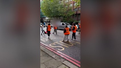 Man assaults Just Stop Oil supporter after pregnant woman involved in apparent car crash