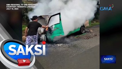 Multicab, nasunog; driver at anak na edad 3, nagka-3rd degree burns | Saksi