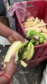 Mumbai Street Style Kaccha Banana Chips Fry Indian Street Food  #shortvideo