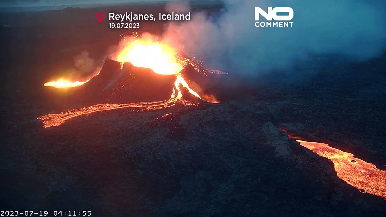 Beim Vulkan auf Island ist ein Krater eingestürzt: jetzt strömt die Lava anders