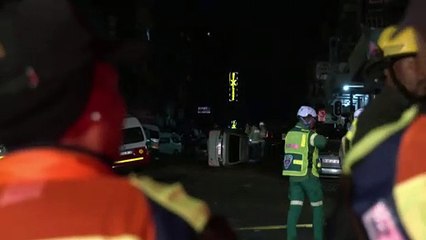 Cars and roads damaged after gas explosion rips through Johannesburg CBD