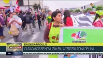 Miles de peruanos se dan cita en la capital para sumarse a la llamada III Toma de Lima