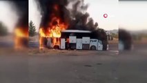 Diyarbakır'da 28 yolcusu olan otobüs alevlere teslim oldu