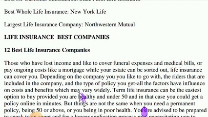 What are the 12 Best Life Insurance Companies