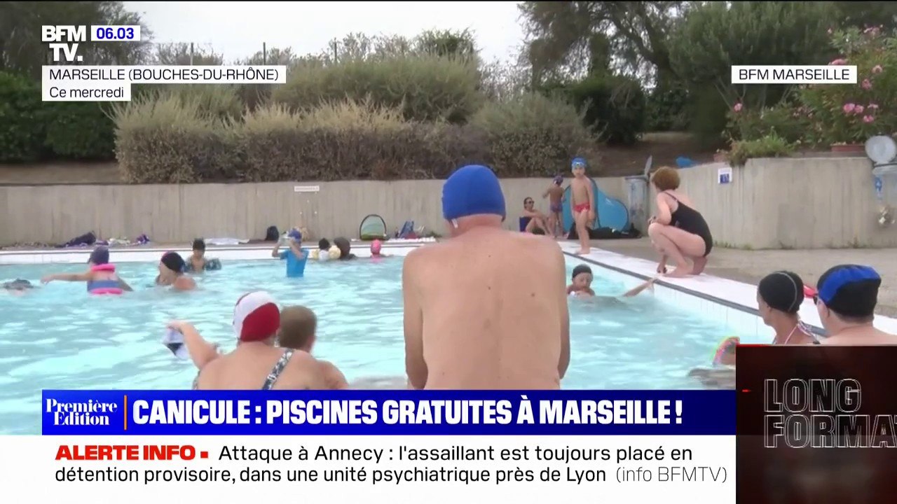 Pour lutter contre les fortes chaleurs, les piscines municipales de  Marseille sont gratuites jusqu'à la fin de l'épisode caniculaire - Vidéo  Dailymotion