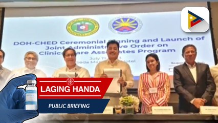 Joint administrative order para sa Clinical Care Associates program, nilagdaan na